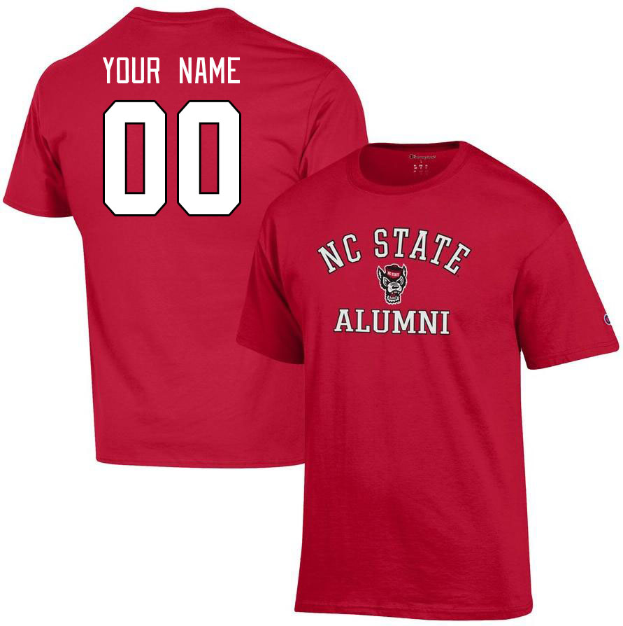 Custom NC State Wolfpacks Name And Number College Tshirt-Red - Click Image to Close